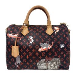 Speedy Grace 30, Canvas, Mono, Marron, Gatos, 4, DB, Strap, Lock, Keys, MB